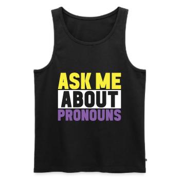Non Binary Pride Genderqueer - Men's Premium Organic Tank Top - black - Front - AI Model Male 178 light (178cm)