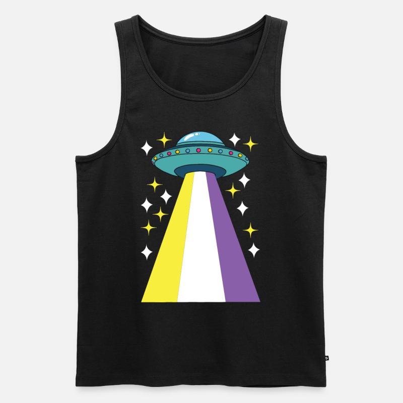 Non Binary Pride Genderqueer - Männer Premium Bio Tank Top - Schwarz