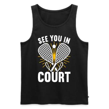 Racquetball Racquetball Player - Men's Premium Organic Tank Top - black - Front - Michal (187cm)