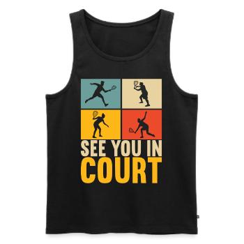 Racquetball Racquetball Player - Men's Premium Organic Tank Top - black - Front - Michal (187cm)