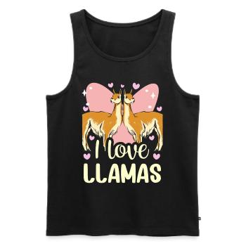 J’aime les dictons de lama animal lama lama - Débardeur bio Premium Homme - noir - Devant - AI Model Male 178 light (178cm)