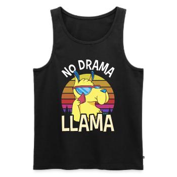 Pas de drame Lama Dictons Lamas animaux Lamas - Débardeur bio Premium Homme - noir - Devant - AI Model Male 178 light (178cm)