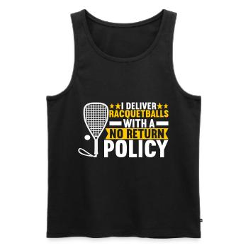 Joueur de racquetball - Débardeur bio Premium Homme - noir - Devant - Michal (187cm)