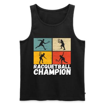 Joueur de racquetball - Débardeur bio Premium Homme - noir - Devant - Michal (187cm)