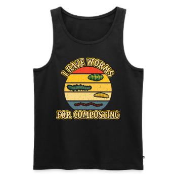 I Have Worms For Composting - Männer Premium Bio Tank Top - Schwarz - Vorne - Michal (187cm)
