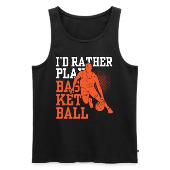 Je préfère jouer les joueurs de l’équipe de basket-ball - Débardeur bio Premium Homme - noir - Devant - Michal (187cm)