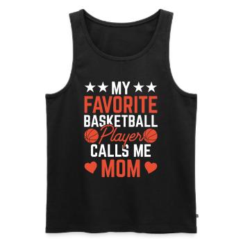 Mein Lieblings Basketballspieler Nennt Mich Mama - Männer Premium Bio Tank Top - Schwarz - Vorne - Michal (187cm)
