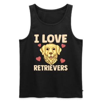 I Love Retrievers Dog Pet Retrievers - Men's Premium Organic Tank Top - black - Front - Michal (187cm)
