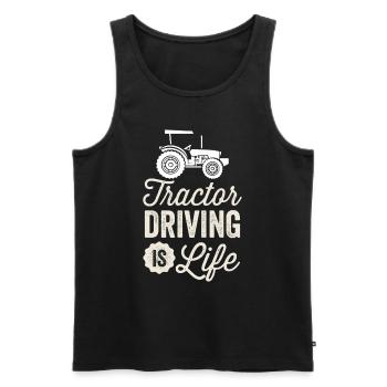 Tractor driving is life farmer farmer farm - Men's Premium Organic Tank Top - black - Front - Michal (187cm)