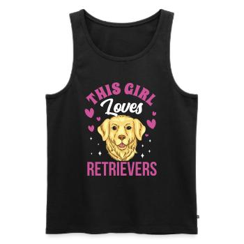 Cette fille aime le chien retriever retrievers - Débardeur bio Premium Homme - noir - Devant - Michal (187cm)