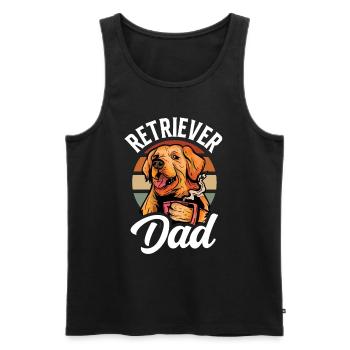 Retriever Daddy Boy Type Chien Pet Retrievers - Débardeur bio Premium Homme - noir - Devant - AI Model Male 178 light (178cm)