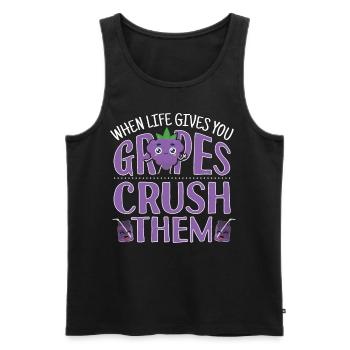 When Life Gives You Grapes Crush Them - Männer Premium Bio Tank Top - Schwarz - Vorne - AI Model Male 178 light (178cm)