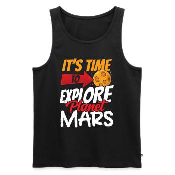 Il est temps d’explorer la planète Mars - Débardeur bio Premium Homme - noir - Devant - AI Model Male 178 light (178cm)