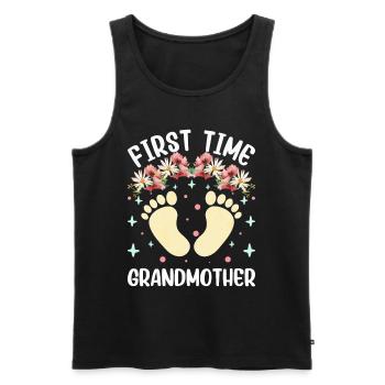 First Time Grandmother Sweet First Time Grandparents - Men's Premium Organic Tank Top - black - Front - AI Model Male 178 light (178cm)