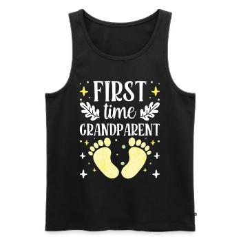 First Time Grandparents Sweet First Time Pregnant - Men's Premium Organic Tank Top - black - Front - AI Model Male 178 light (178cm)