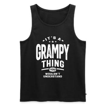 Grampy Vibes - You Wouldn't Understand, Grandpa - Men's Premium Organic Tank Top - black - Front - Michal (187cm)