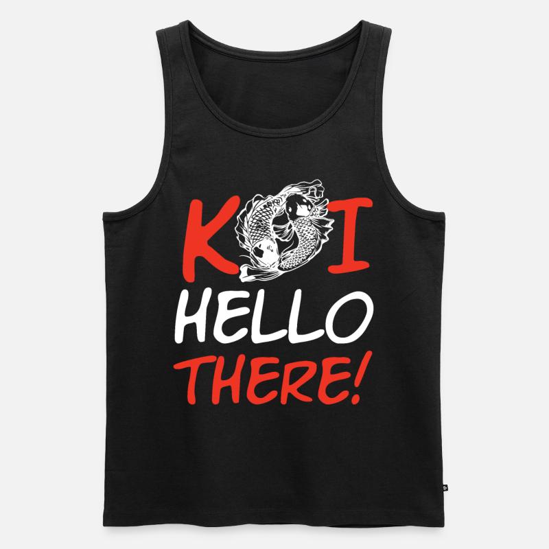 Koi Hello There - Männer Premium Bio Tank Top - Schwarz
