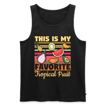 This Is My Favorite Tropical Fruit - Männer Premium Bio Tank Top - Schwarz - Vorne - Michal (187cm)
