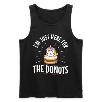 I'm just here for the donuts - Männer Premium Bio Tank Top - Schwarz - Vorne - Michal (187cm)