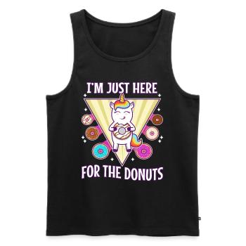 I'm just here for the donuts - Männer Premium Bio Tank Top - Schwarz - Vorne - Michal (187cm)