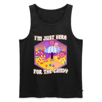 Im just here for the candy - Men's Premium Organic Tank Top - black - Front - AI Model Male 178 light (178cm)