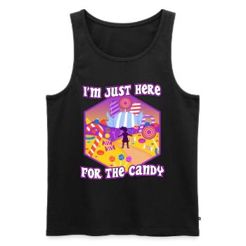 Im just here for the candy - Men's Premium Organic Tank Top - black - Front - AI Model Male 178 light (178cm)