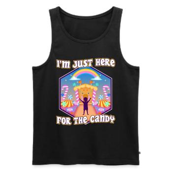 Im just here for the candy - Men's Premium Organic Tank Top - black - Front - AI Model Male 178 light (178cm)