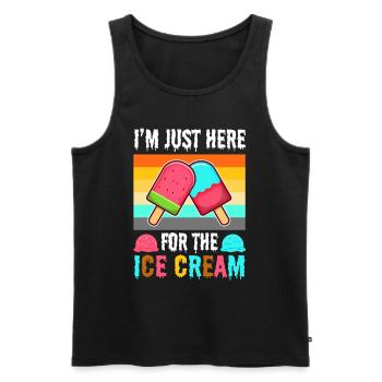 Im just here for the ice cream - Men's Premium Organic Tank Top - black - Front - AI Model Male 178 light (178cm)