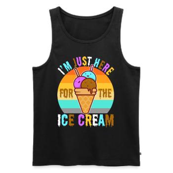 Im just here for the ice cream - Men's Premium Organic Tank Top - black - Front - AI Model Male 178 light (178cm)