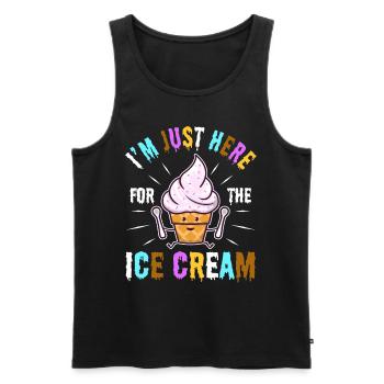 Im just here for the ice cream - Men's Premium Organic Tank Top - black - Front - AI Model Male 178 light (178cm)