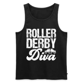 Roller Derby - Männer Premium Bio Tank Top - Schwarz - Vorne - Michal (187cm)