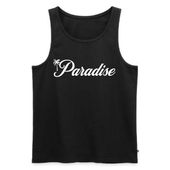 Paradise - Palmen, Meer und Urlaub - Männer Premium Bio Tank Top - Schwarz - Vorne - AI Model Male 178 light (178cm)