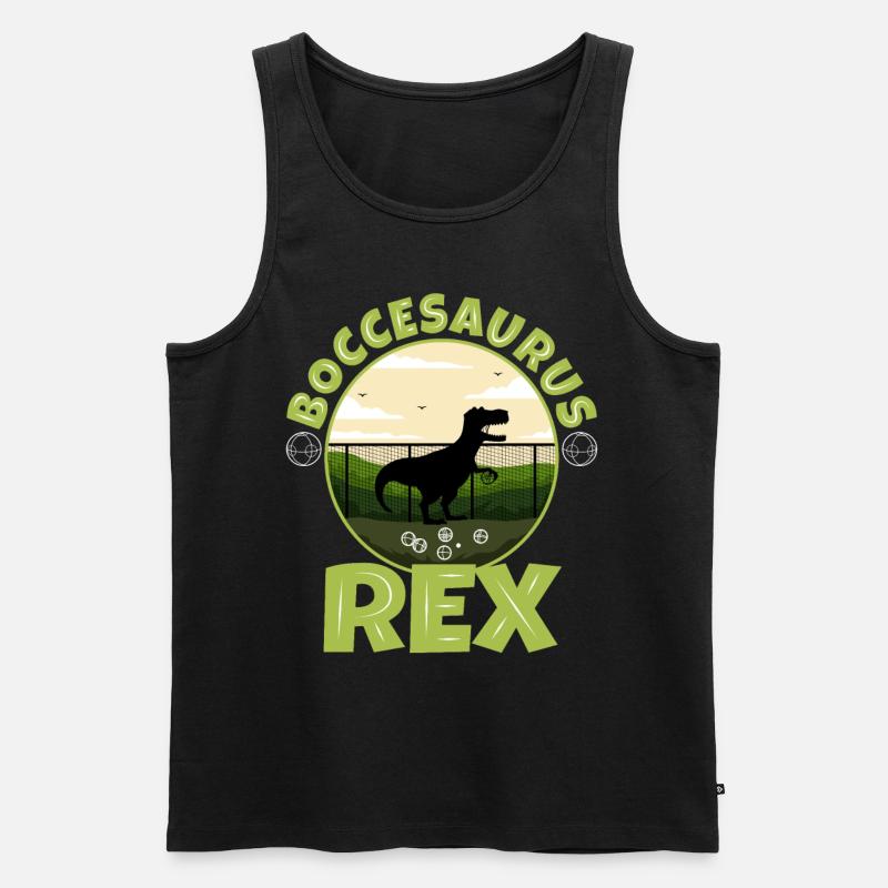 Boccesaurus Rex - Männer Premium Bio Tank Top - Schwarz