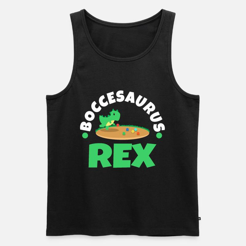 Boccesaurus Rex - Männer Premium Bio Tank Top - Schwarz