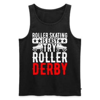 Roller derby - Débardeur bio Premium Homme - noir - Devant - AI Model Male 178 light (178cm)