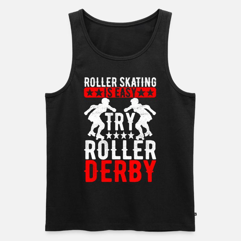 Roller Derby - Männer Premium Bio Tank Top - Schwarz