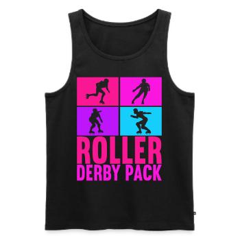 Roller derby - Débardeur bio Premium Homme - noir - Devant - AI Model Male 178 light (178cm)