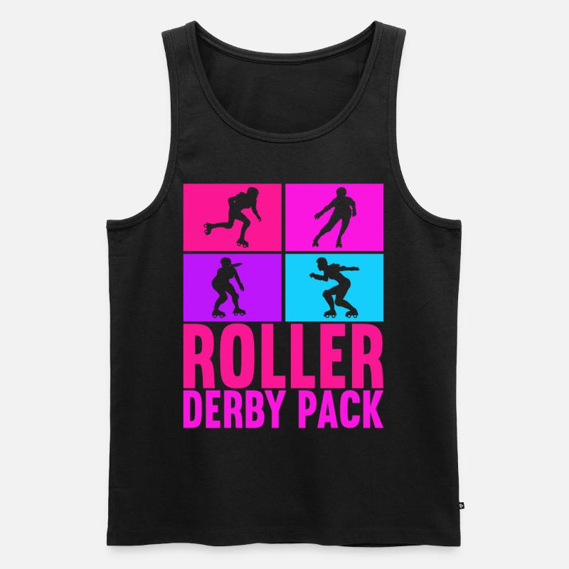 Roller Derby - Männer Premium Bio Tank Top - Schwarz