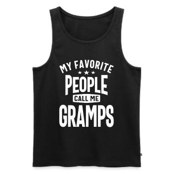 Gramps - My Favorite People - Dad and Grandpa - Men's Premium Organic Tank Top - black - Front - AI Model Male 178 light (178cm)
