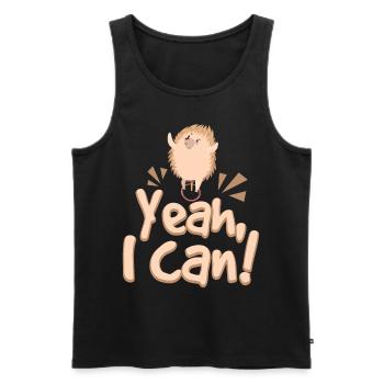 Yeah I Can Unicycle Hedgehog - Männer Premium Bio Tank Top - Schwarz - Vorne - Michal (187cm)