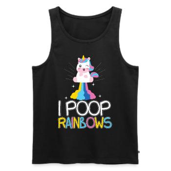 I Poop Rainbows - Männer Premium Bio Tank Top - Schwarz - Vorne - AI Model Male 178 light (178cm)