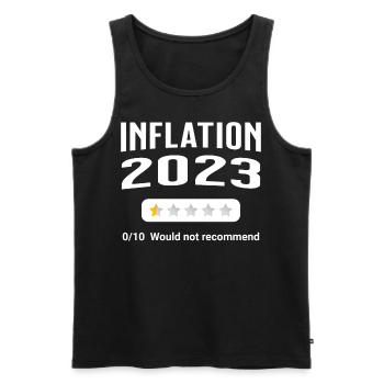 Inflation 2023 - poor rating - Männer Premium Bio Tank Top - Schwarz - Vorne - AI Model Male 178 light (178cm)