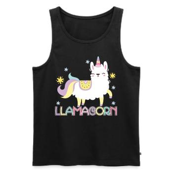 Llamacorn - Männer Premium Bio Tank Top - Schwarz - Vorne - AI Model Male 178 light (178cm)