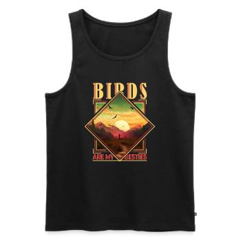 Birds Are My Besties: Retro for Bird-Watching - Männer Premium Bio Tank Top - Schwarz - Vorne - Michal (187cm)