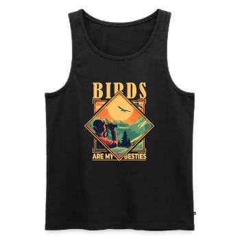 Birds Are My Besties: Perfect Design for Avian - Männer Premium Bio Tank Top - Schwarz - Vorne - Michal (187cm)