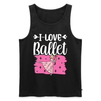 I love ballet ballerina ballet dancer hobby - Men's Premium Organic Tank Top - black - Front - AI Model Male 178 light (178cm)