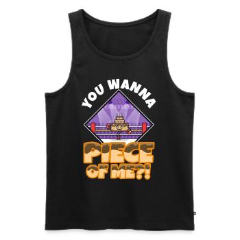 You want to piece of me, Torte - Men's Premium Organic Tank Top - black - Front - AI Model Male 178 light (178cm)