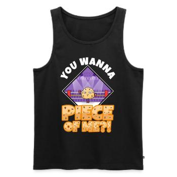You want to piece of me Biscuit - Men's Premium Organic Tank Top - black - Front - AI Model Male 178 light (178cm)