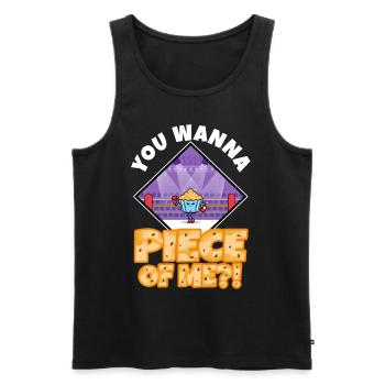 You want to piece of me, Muffin - Men's Premium Organic Tank Top - black - Front - AI Model Male 178 light (178cm)