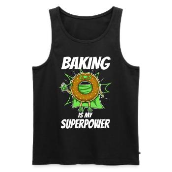 Baking is my Superpower, Donut - Men's Premium Organic Tank Top - black - Front - AI Model Male 178 light (178cm)